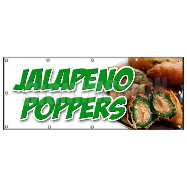 Signmission JALAPENO POPPERS BANNER SIGN fresh hot stuffed deep fried spicy pepper B-120 Jalapeno Poppers - main